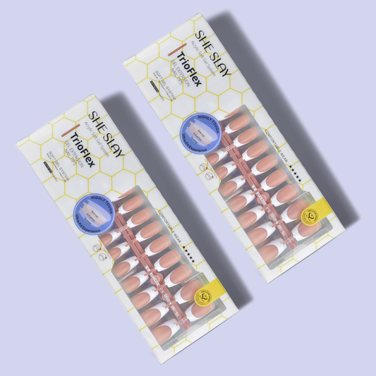 SheSlay Trio Flex Gel French Tip Nails | Pre-Colored Press-On Nail Extensions