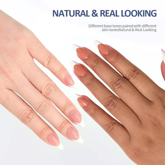 Sheslay Natural-Looking Press-On Nails - Seamless Skin Tone Matching with Real Looking Technology (862x852 PNG)