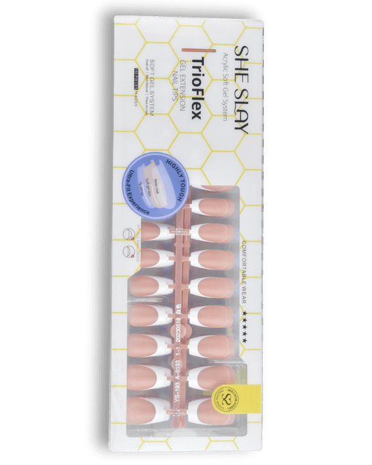 Sheslay TrioFlex Press-On Nails in Mocha Matte - Flexible Gel Technology for Comfortable, Natural-Looking Wear (1080x1050 PNG)