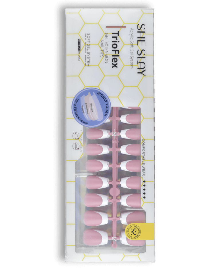 Sheslay TrioFlex Press-On Nails in Blush Pink - Flexible Gel Technology for Comfortable, Natural-Looking Wear (1080x1050 PNG)