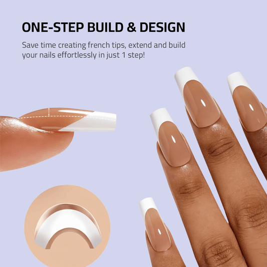 Sheslay One-Step French Tip Builder - Effortless Nail Extension & Design in Single Application (1080x1080 PNG)