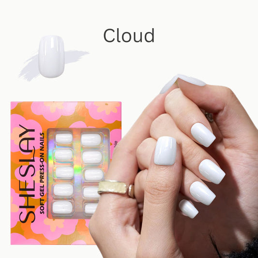 Cloud-Square-Soft Gel Press On Nail-30pcs