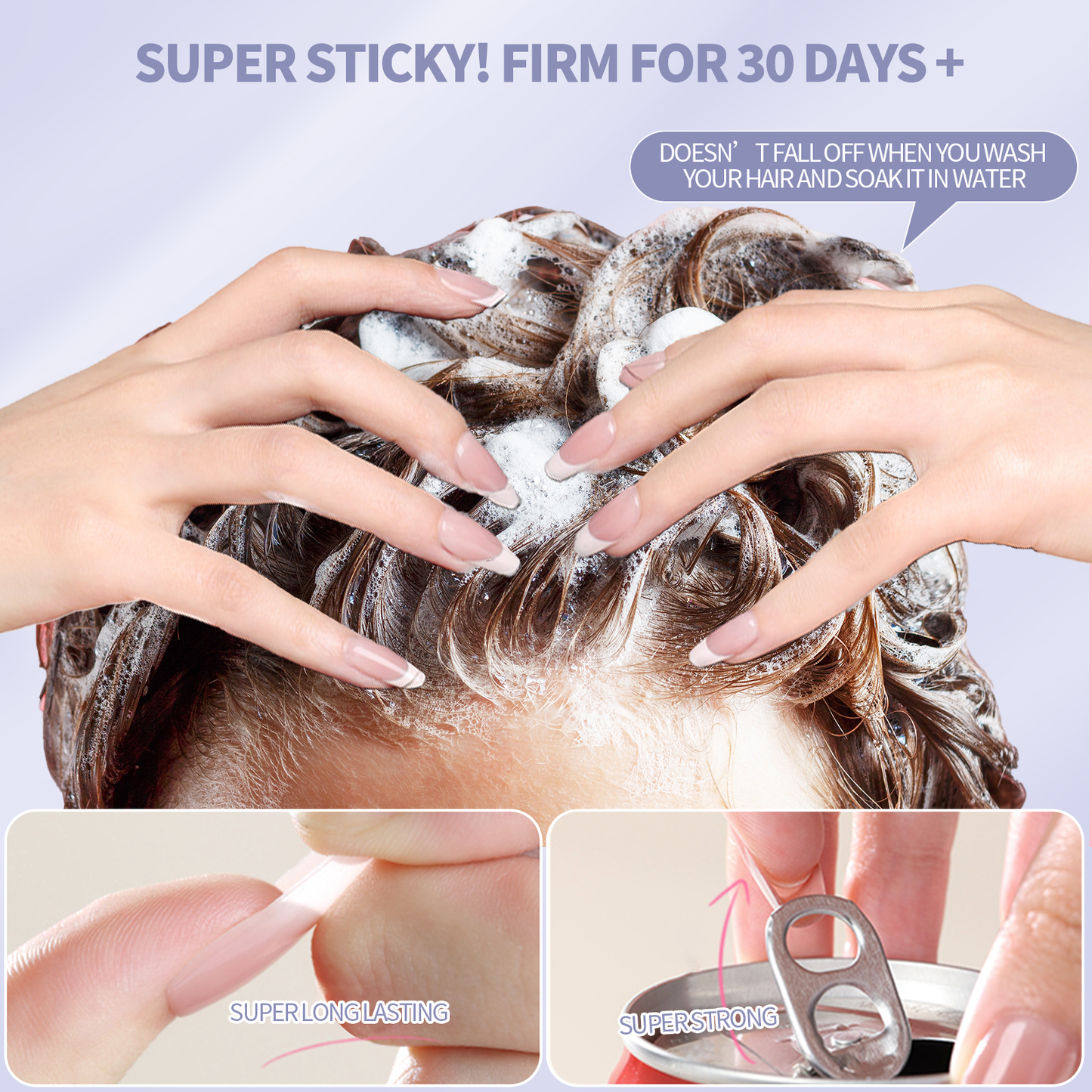 SheSlay Brush-On Nail Glue 15ml | Ultra-Strong Pink Gel | Fast-Drying & Long-Lasting | Glue Remover