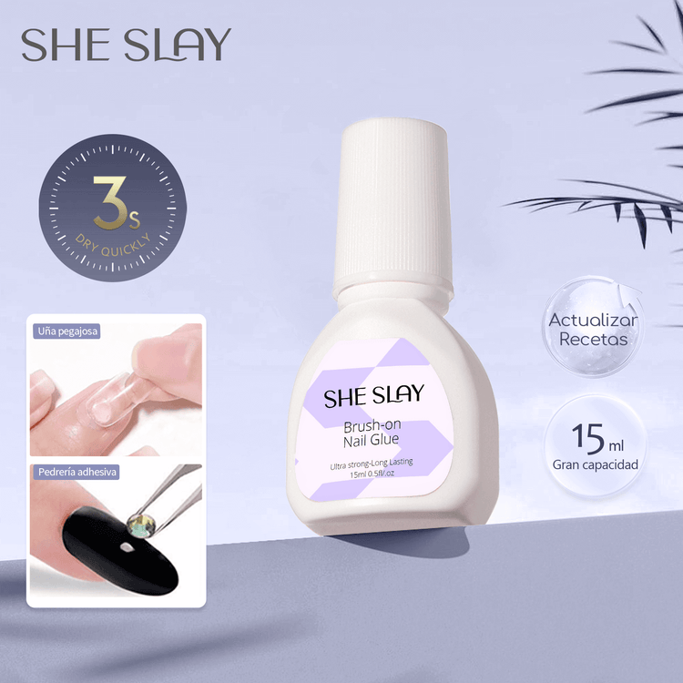 sheslay Press-On Nails – Full Cover Glass Gel Style with Copeland Technology for 15-Minute Salon-Quality Application
