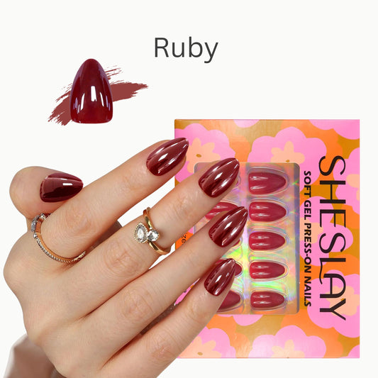 Ruby-Almond-Soft Gel Press On Nail-30pcs