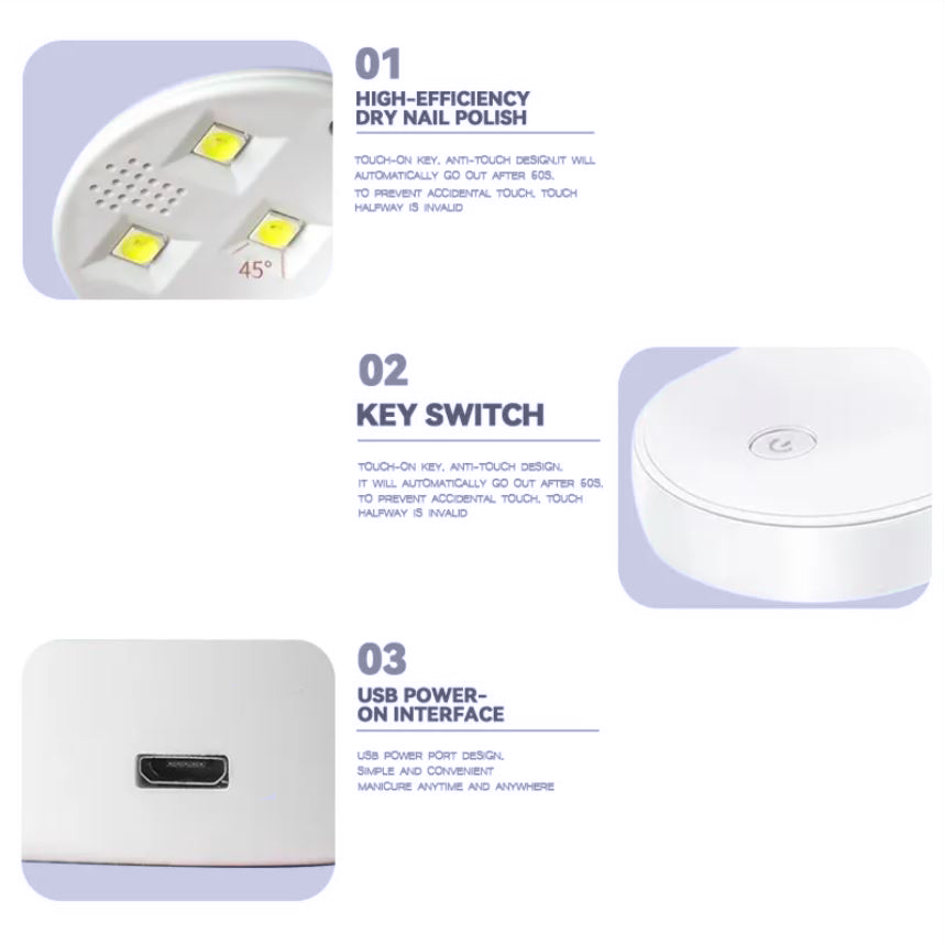 LED USB Nail Lamp – Egg Shape Design, Fast Curing