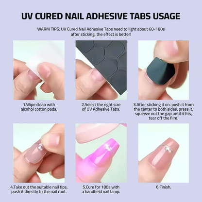 Sheslay UV-Cured Nail Adhesive Tabs - 60-180s Quick-Cure Strong Hold for Press-On Nails (1080x1080 PNG)