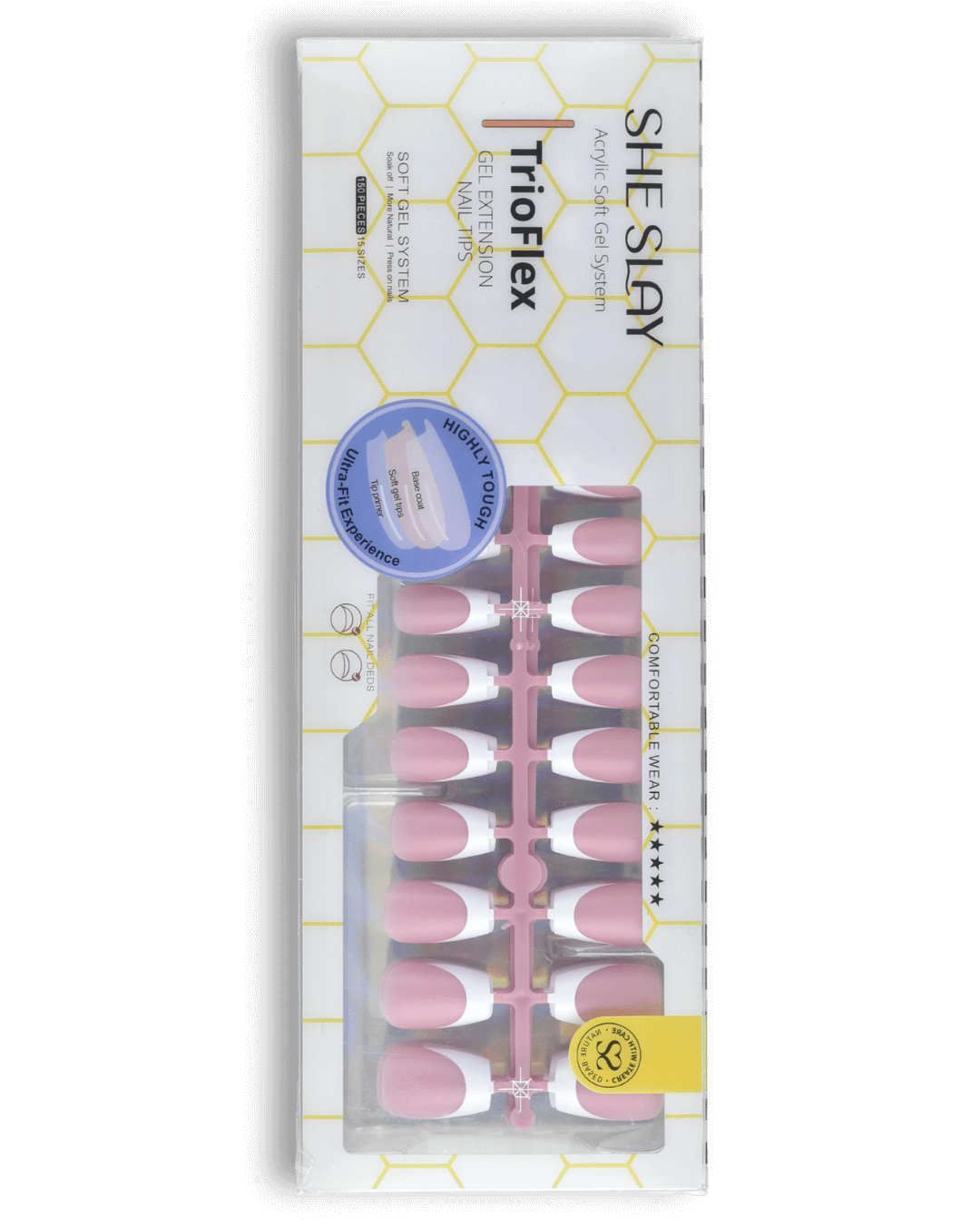 Sheslay TrioFlex Press-On Nails in Blush Pink - Flexible Gel Technology for Comfortable, Natural-Looking Wear (1080x1050 PNG)
