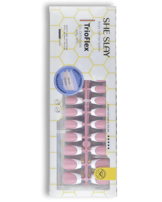Sheslay TrioFlex Press-On Nails in Blush Pink - Flexible Gel Technology for Comfortable, Natural-Looking Wear (1080x1050 PNG)