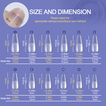 SheSlay Gel X Nail Tips – Pre-Shaped Soft Gel Nail Extensions | Medium to Short Length | DIY Salon-Quality Nails at Home | Includes Nail Glue, Remover, Buffer & File - SHESLAY