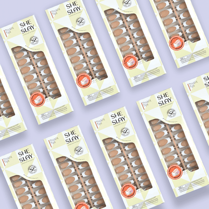 Sheslay Chestnut Press-On Nails - Professional Quality Fake Nails with Natural Looking Finish (1080x1080 PNG)