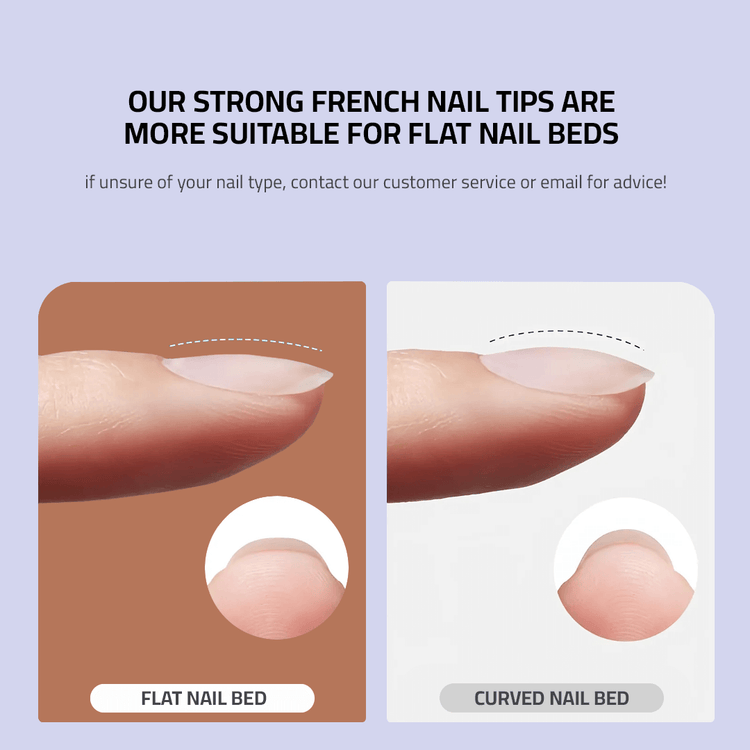 Sheslay Our strong french nail tips - Professional Strength Press-Ons with Natural Flush Fit (1080x1080 PNG)