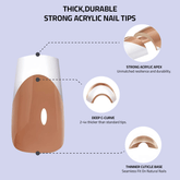 Sheslay Thick & Durable Acrylic Nail Tips - Professional Strength Press-Ons with Natural Flush Fit (1080x1080 PNG)