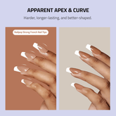 Sheslay Pro Apex Press-On Nails - Engineered Curve for Stronger, Longer-Lasting Wear with French Tip Design (1080x1080 PNG)