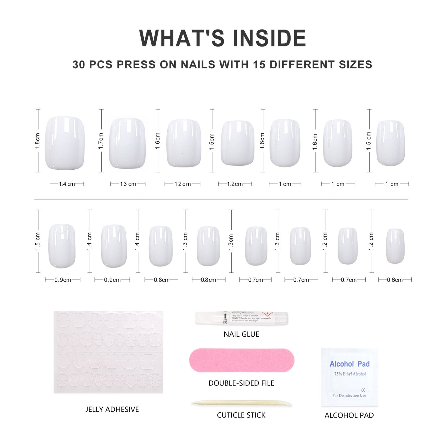 Cloud-Square-Soft Gel Press On Nail-30pcs