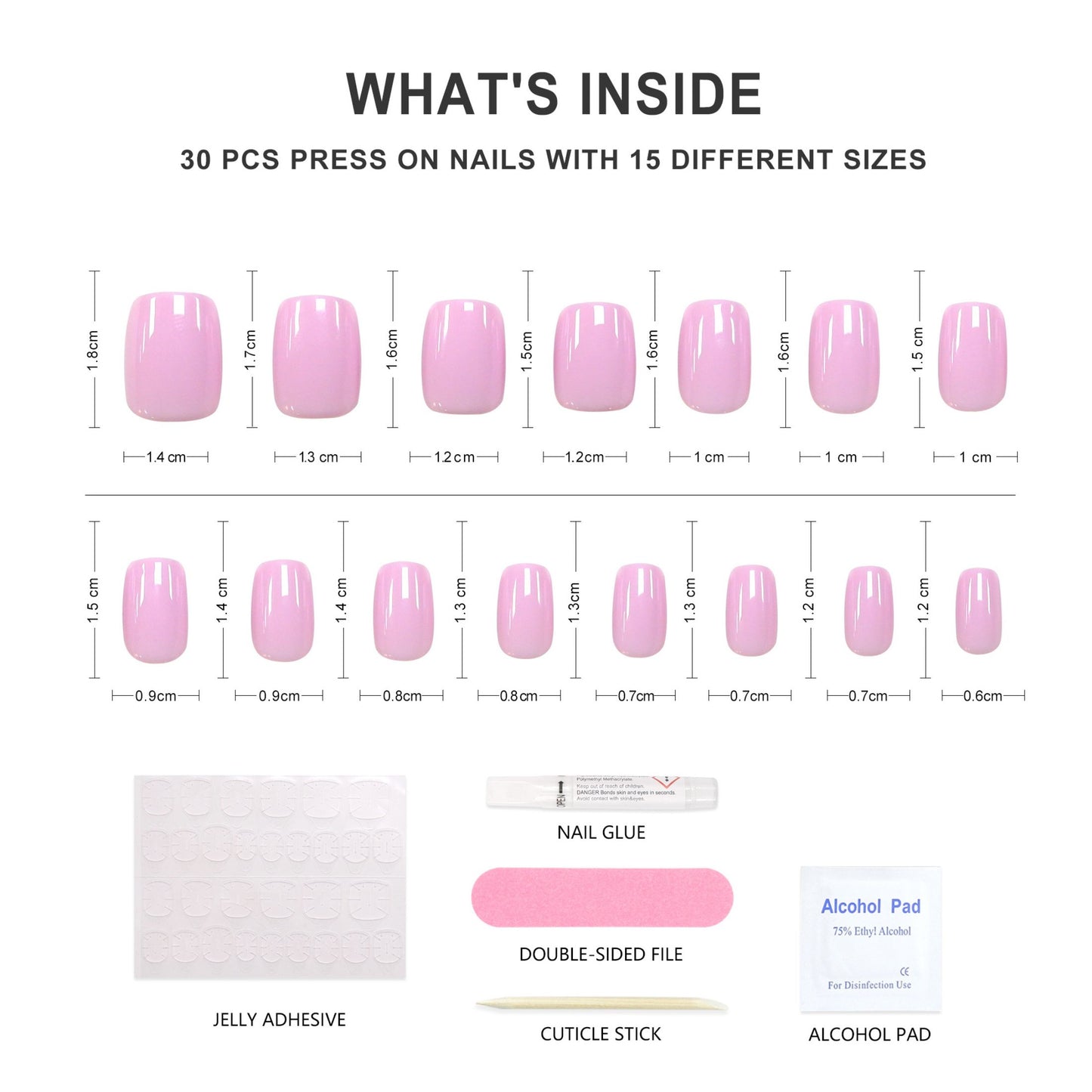 Macaron-Square-Soft Gel Press On Nail-30pcs