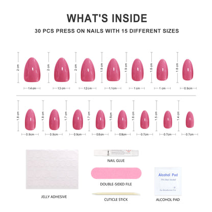 Pinkjam-Almond-Soft Gel Press On Nail-30pcs