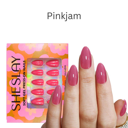 Pinkjam-Almond-Soft Gel Press On Nail-30pcs