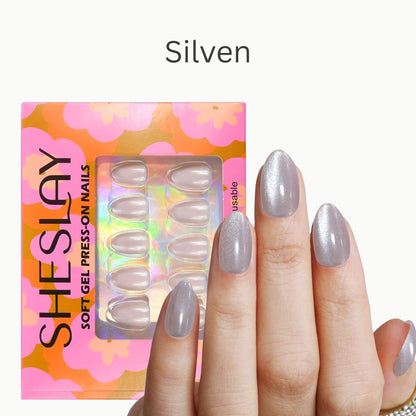 Silven-Almond-Soft Gel Press On Nail-30pcs