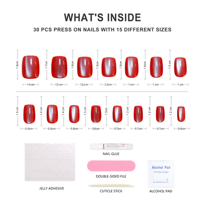 Sunset-Square-Soft Gel Press On Nail-30pcs