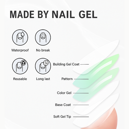 Sunset-Square-Soft Gel Press On Nail-30pcs