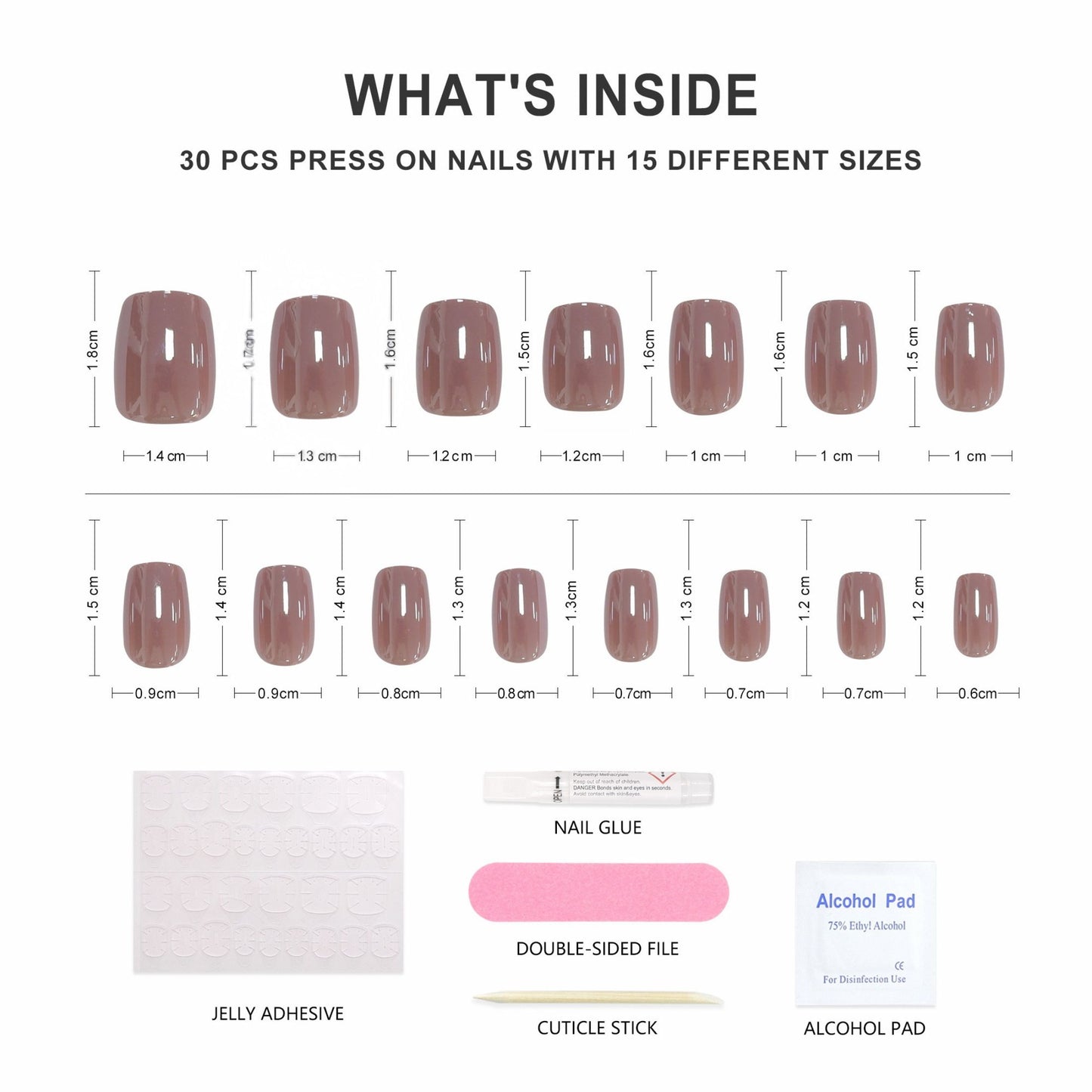 Smoke-Square-Soft Gel Press On Nail-30pcs