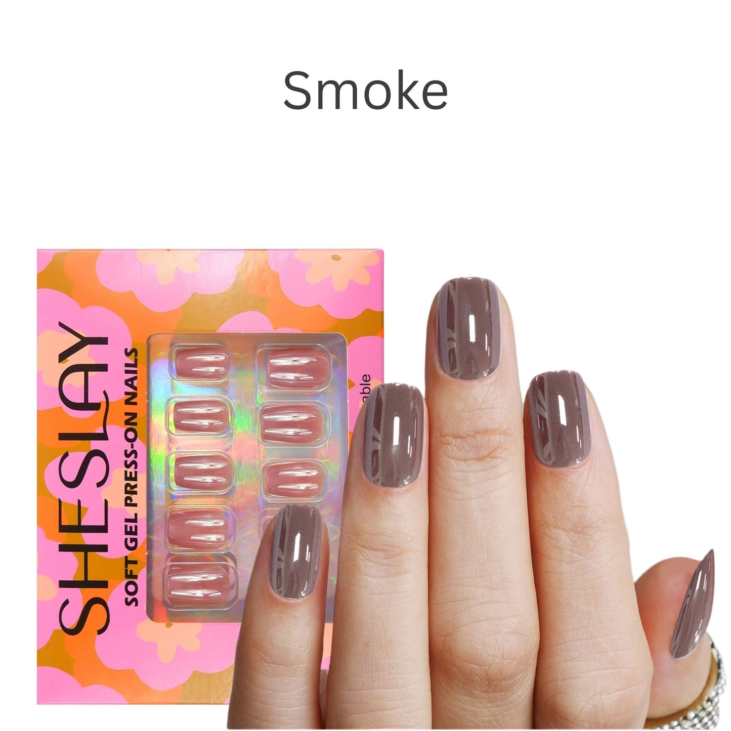 Smoke-Square-Soft Gel Press On Nail-30pcs