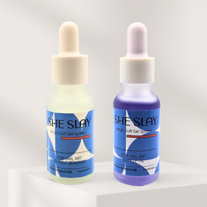 SheSlay 15ml Nail Cuticle Remover & Cuticle Oil Set – Softens, Nourishes & Protects