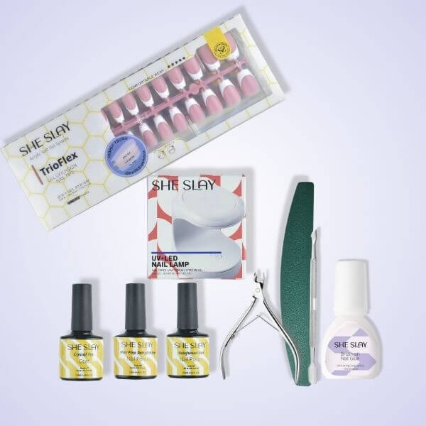 Sheslay TheFlex Coffin Press-On Nail Bundle - Long Lasting Matte Finish Nail Plates with Easy Application (600x600 JPG)