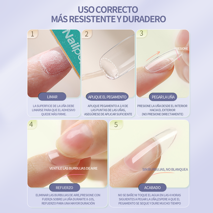 Sheslay Long-Lasting Nail Adhesive - Ultra-Resistant Formula for Secure 30-Day Wear (1800x1800 PNG)
