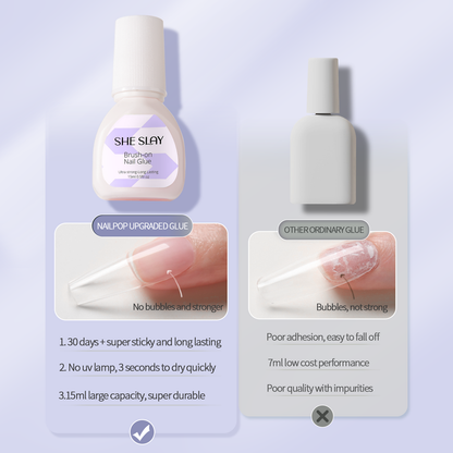 Sheslay Super Sticky Nail Glue - 3-Second Quick Dry with 30-Day Industrial Strength Hold (1800x1800 PNG)