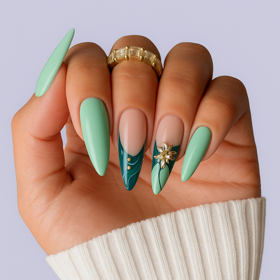 Sheslay Shielding Grid Press-On Nails - Protective Nail Guard with Reinforced Design (1024x1024 PNG)